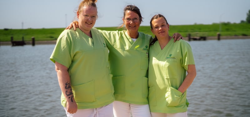 Team des Pflegedienstes Nordfriesland am Wasser